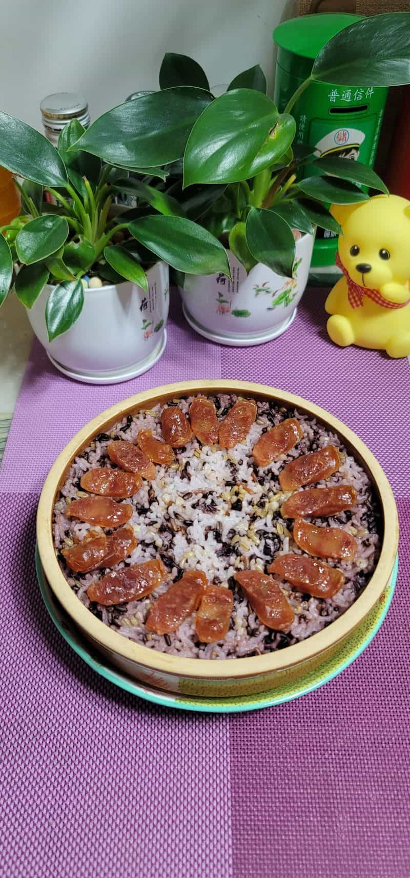 臘腸蒸五穀飯