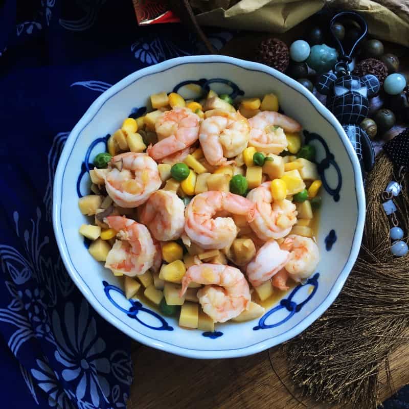 蠔油菇丁炒蝦仁