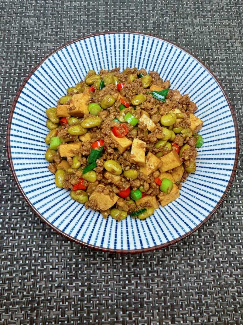 香乾毛豆炒肉沫