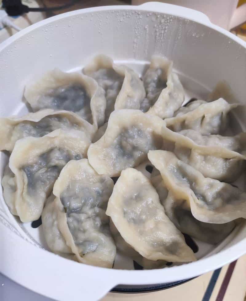 豆角韭菜蒸餃
