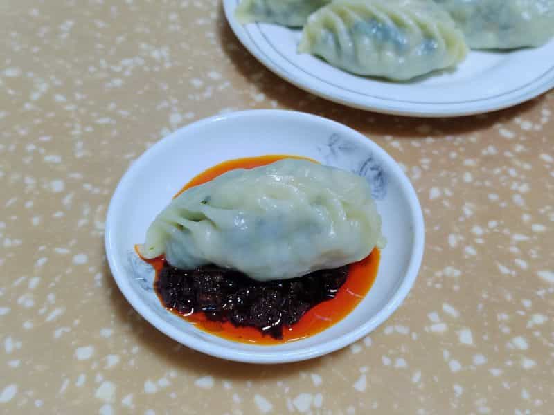 薺菜素餡蒸餃