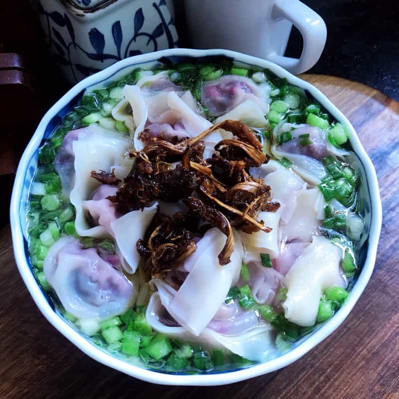 油雞樅莧菜餛飩