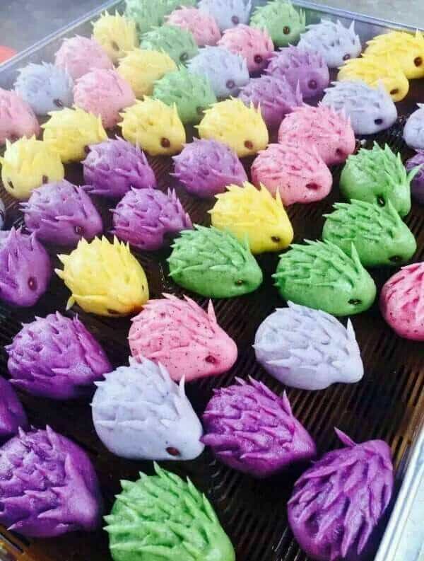 彩虹刺蝟饅頭