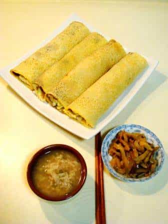 煎餅捲蔥