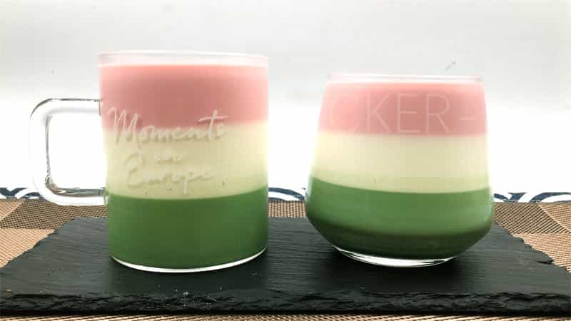 抹茶三色布丁