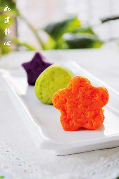 紅蘿蔔青豆紫薯泥