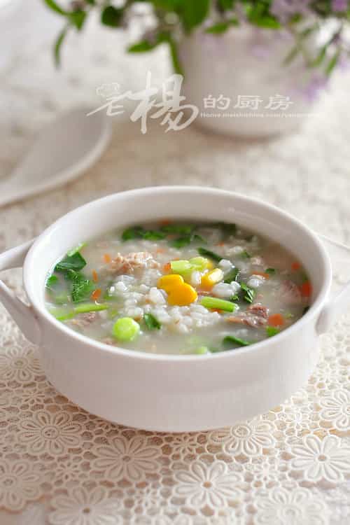 青菜瘦肉粥