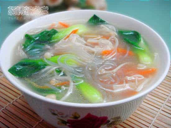 金針粉絲青菜湯