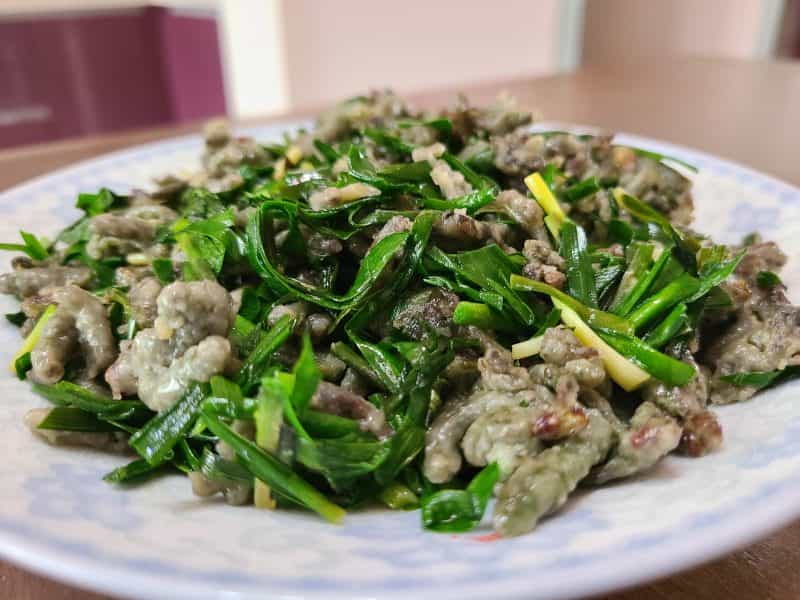 韭菜炒蒸枸蒲穗