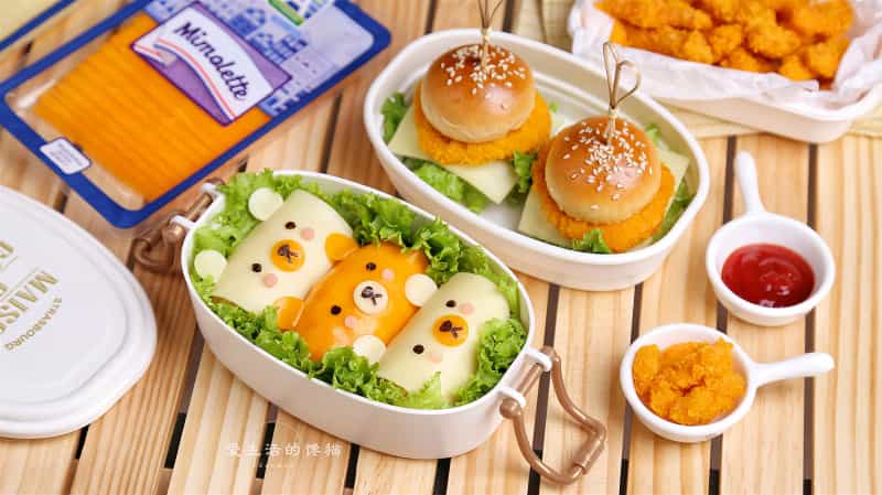 小熊起司飯糰與起司炸雞堡