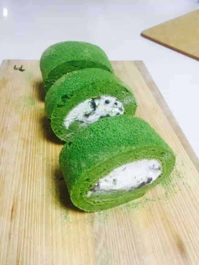 抹茶戚風蛋糕卷