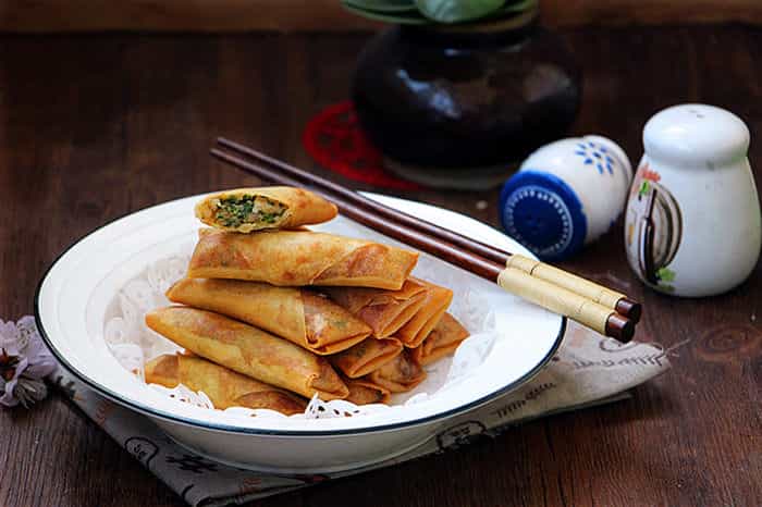 薺菜鮮肉春捲