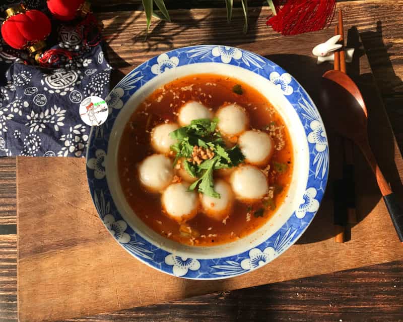 酸辣鮮肉湯圓