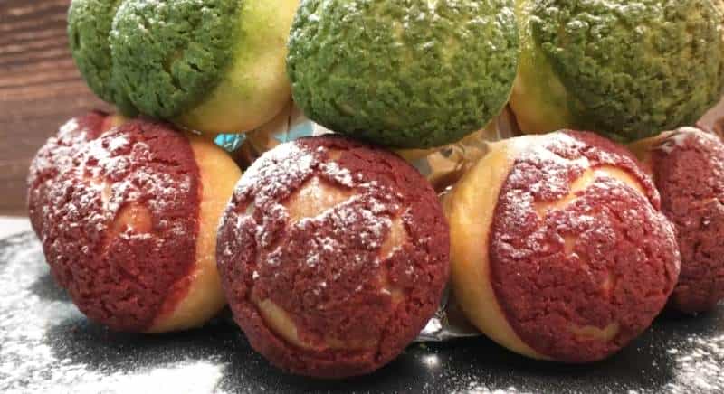 聖誕雙色泡芙塔