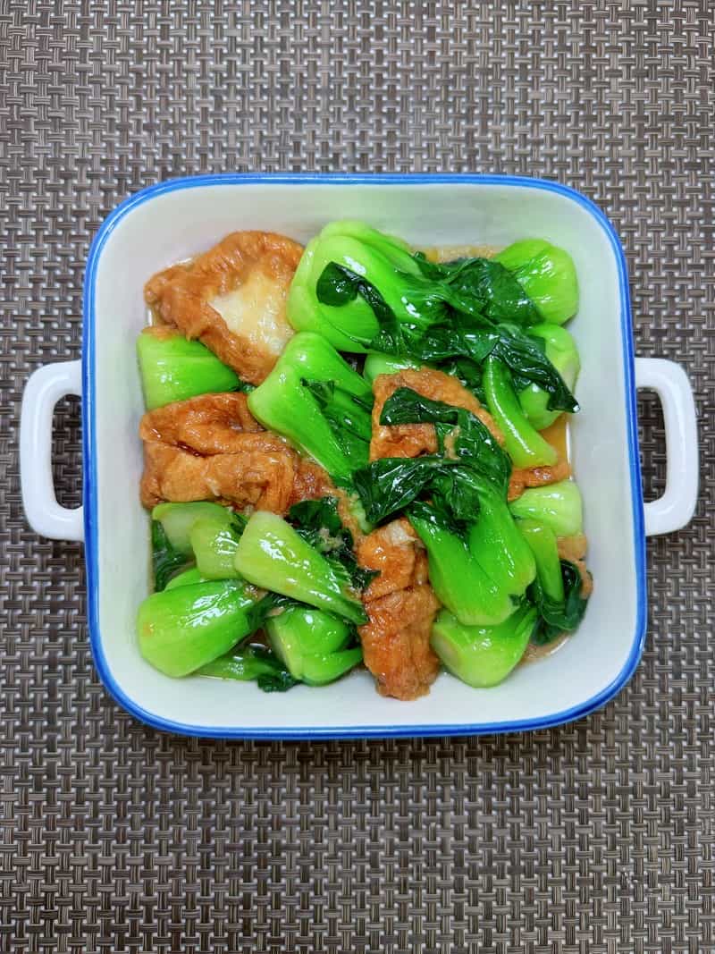 上海青炒油麵筋