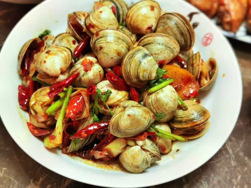 辣炒白蜆子