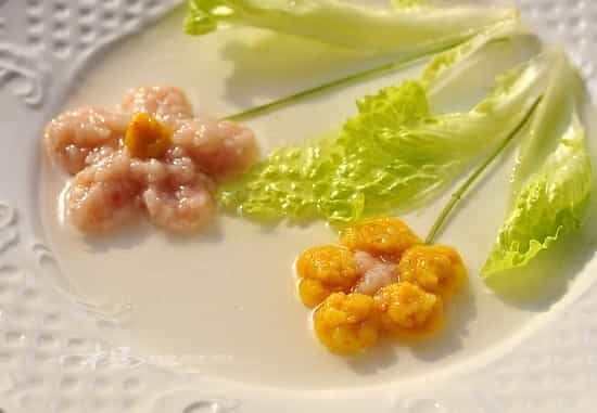 花朵蝦肉餅