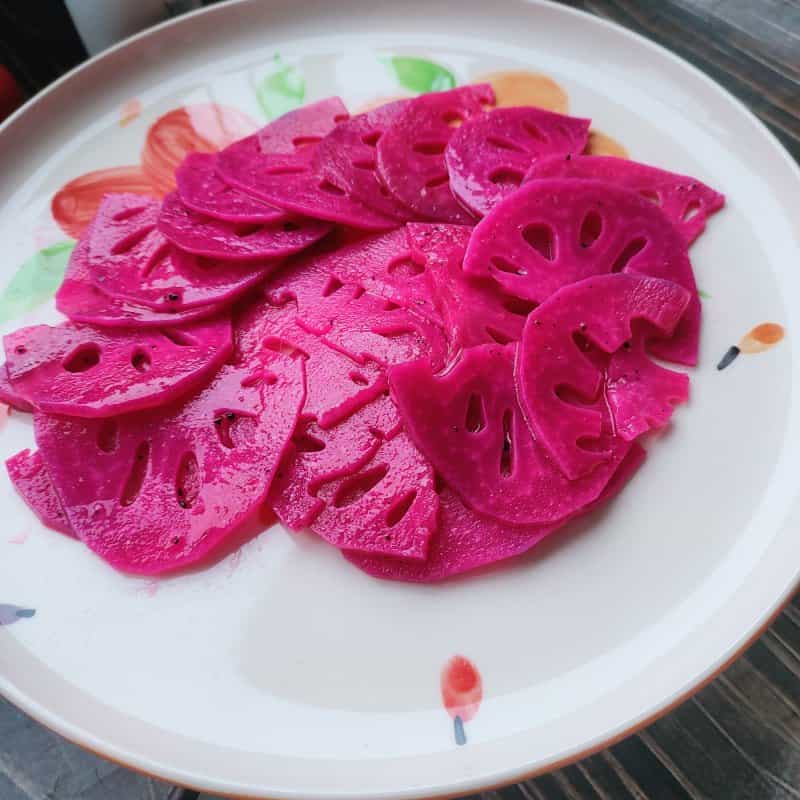 蜜汁胭脂藕