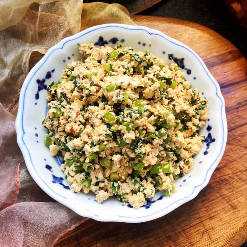 茼蒿拌豆腐