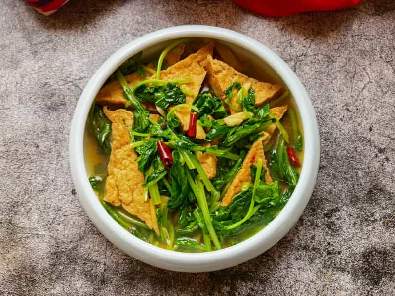 炸豆腐燴油菜苗