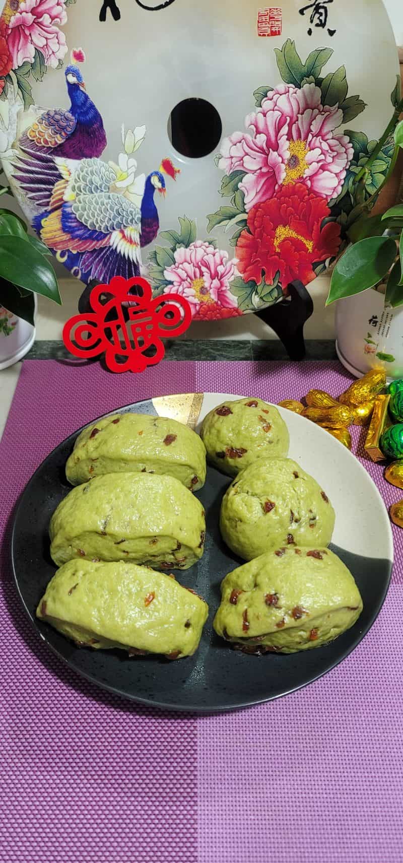 艾草蔓越莓饅頭