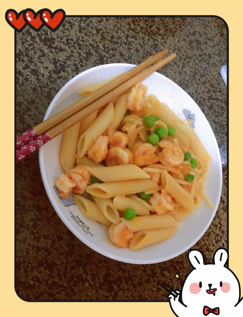 南瓜鮮蝦義麵