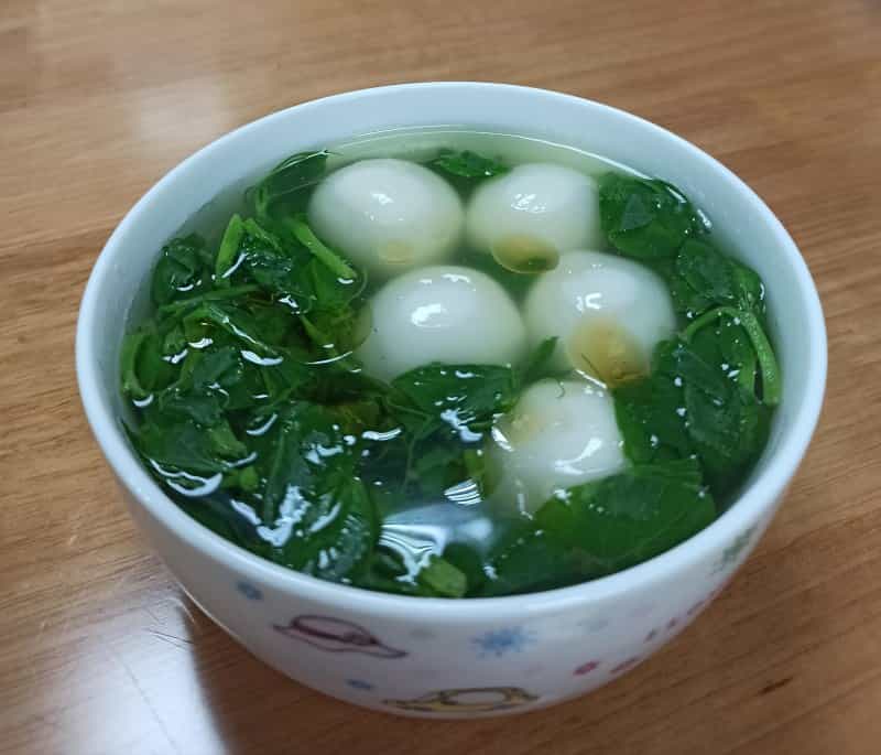 豆苗湯肉元宵