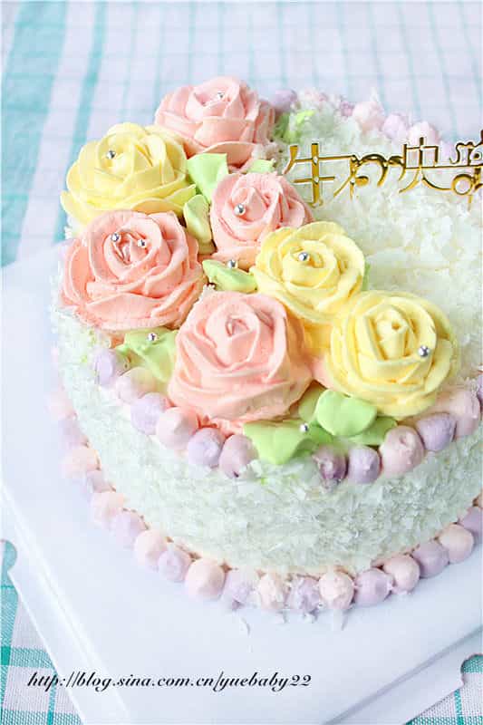 清新玫瑰生日蛋糕