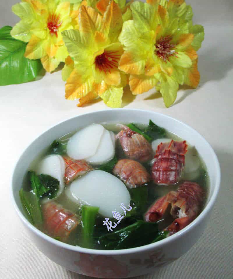 蝦蛄油菜蕻年糕湯