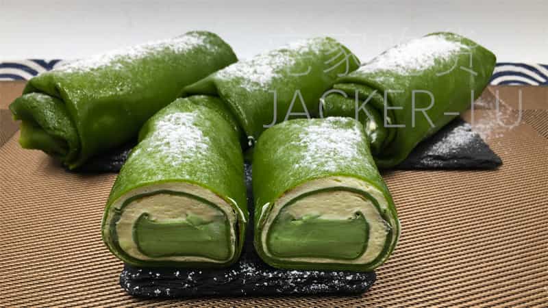 抹茶奶凍毛巾卷
