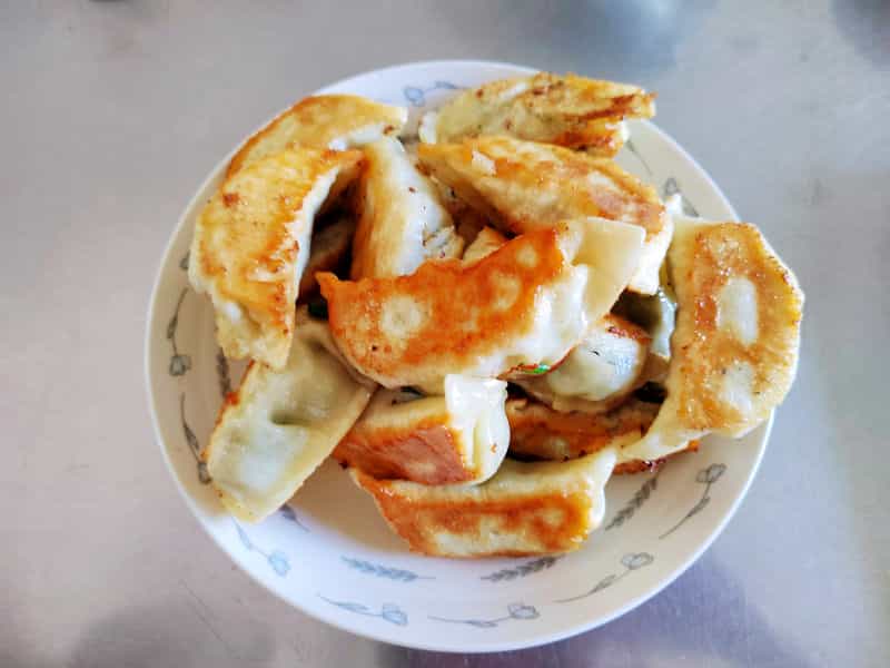 薺菜杏鮑菇肉餡煎餃